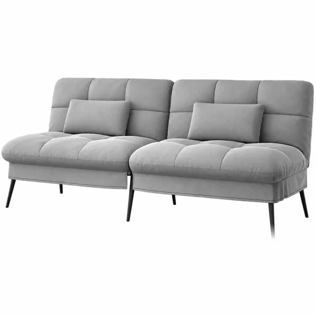 Nyoz 3 zits slaapbank - Bank - Bedbank - Sofa bed - 5 verstelbare standen - 174 cm breed - Afneembare hoes - 174 x 51 x 72 cm Grijs