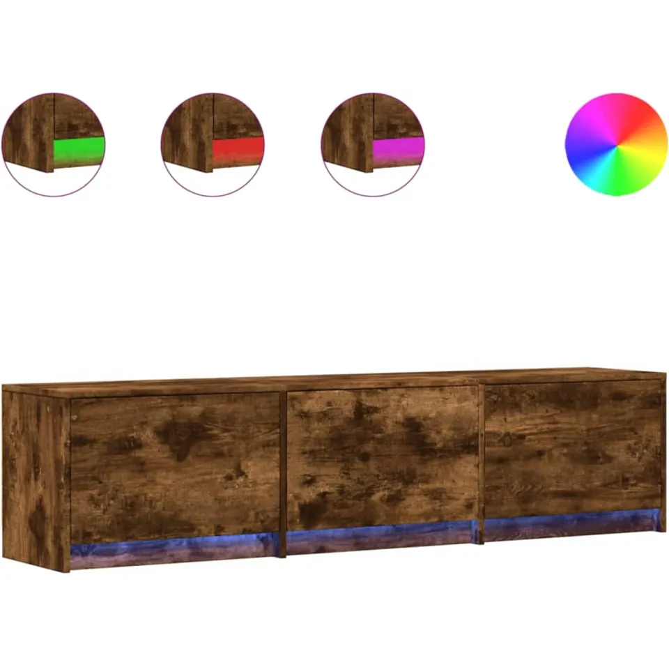 vidaXL TV-kast Gerookt eiken Bewerkt hout, foto 3