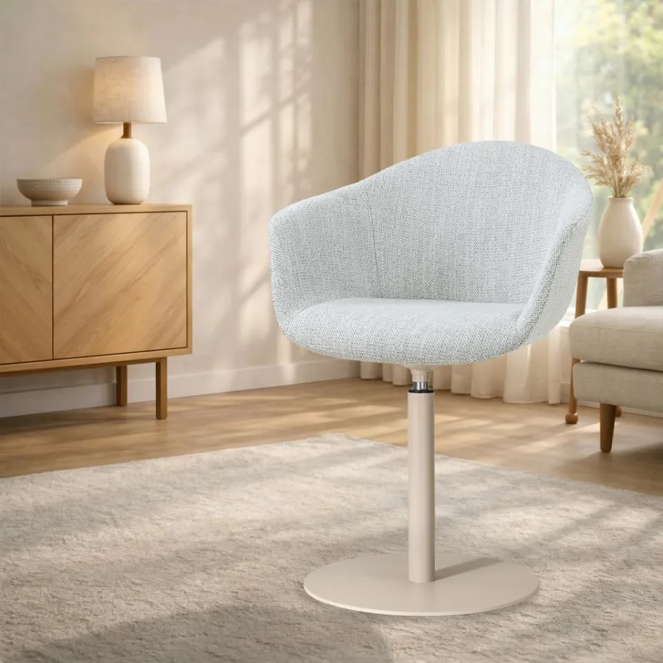 Nolon Niva-Otis draaibare tulp eetkamerstoel grijs melange - beige onderstel, foto 2