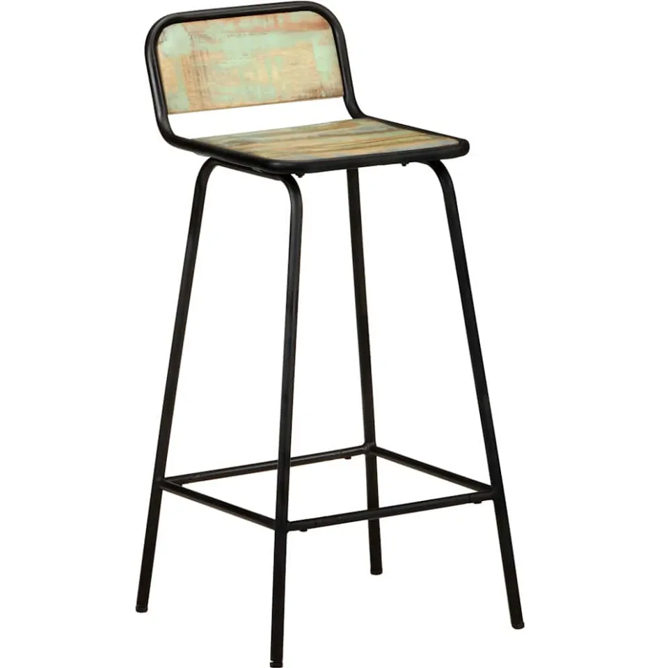 vidaXL Barstoelen 4 st massief gerecycled hout bruin, foto 2