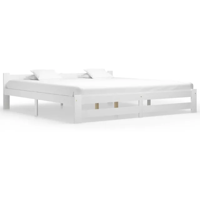 vidaXL Bedframe massief grenenhout wit 200x200 cm
