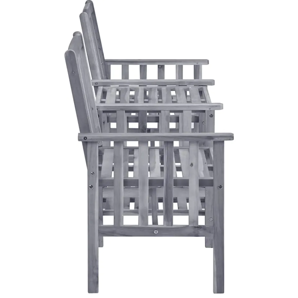vidaXL Tuinstoelen met theetafel 159x61x92 cm massief acaciahout bruin, foto 4