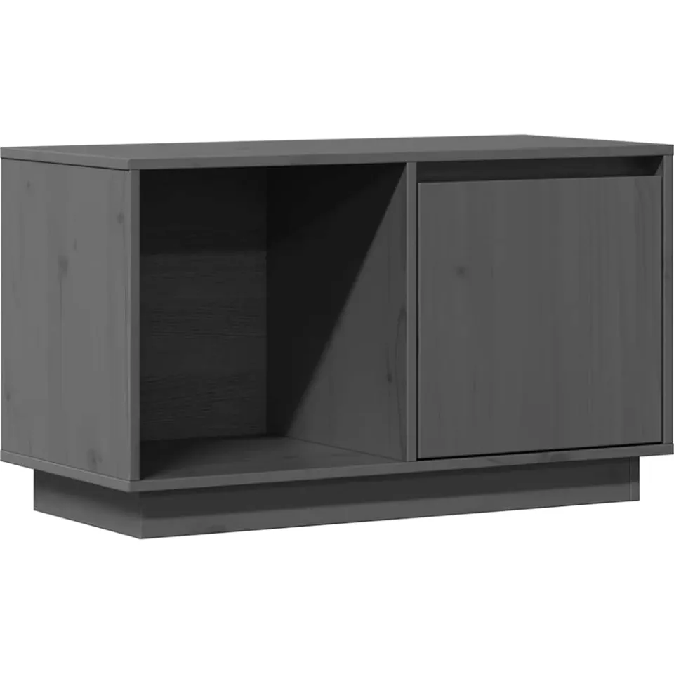 vidaXL Tv-meubel 74x35x44 cm massief grenenhout grijs, foto 3