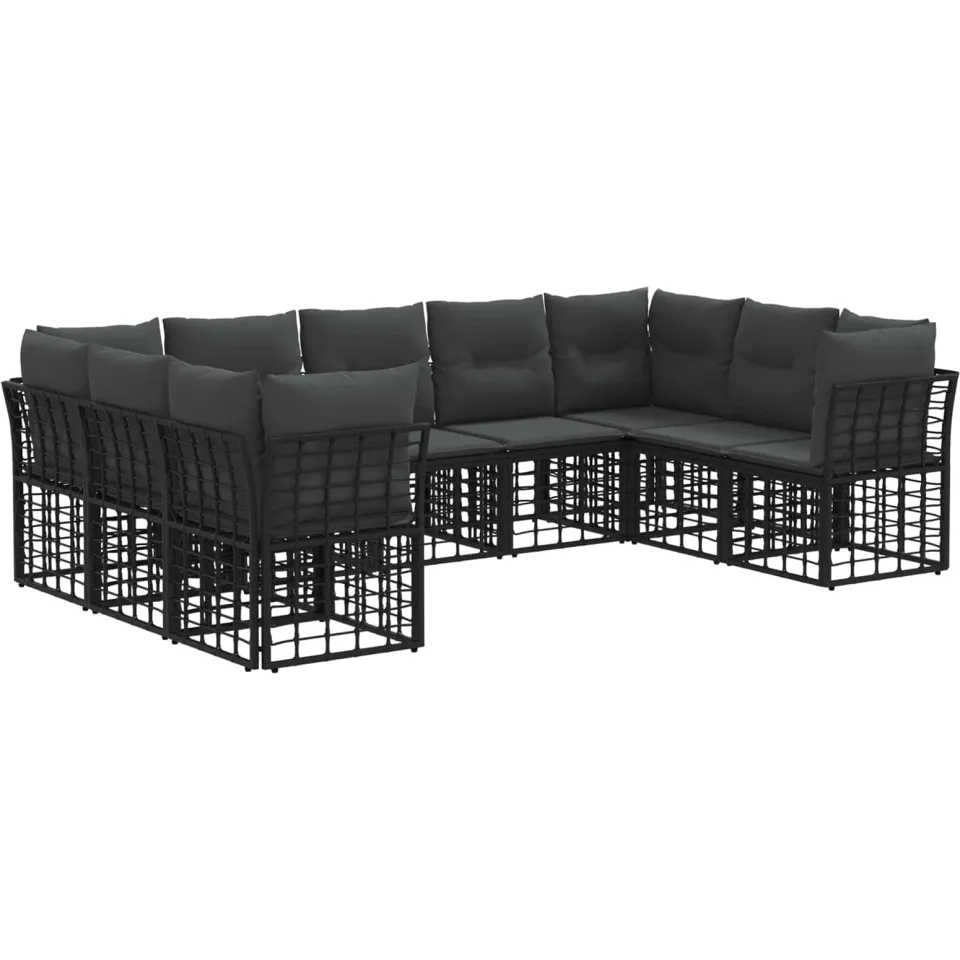 vidaXL Buiten bankenset Zwart en Donkergrijs Polyester, foto 3