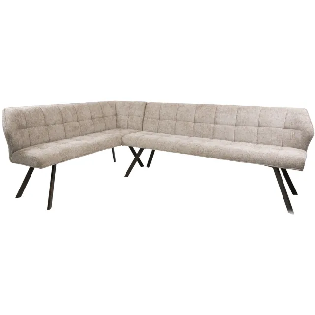 Giga Living Hoekbank Raster - Zand/Bruin Links - 230x150x80cm