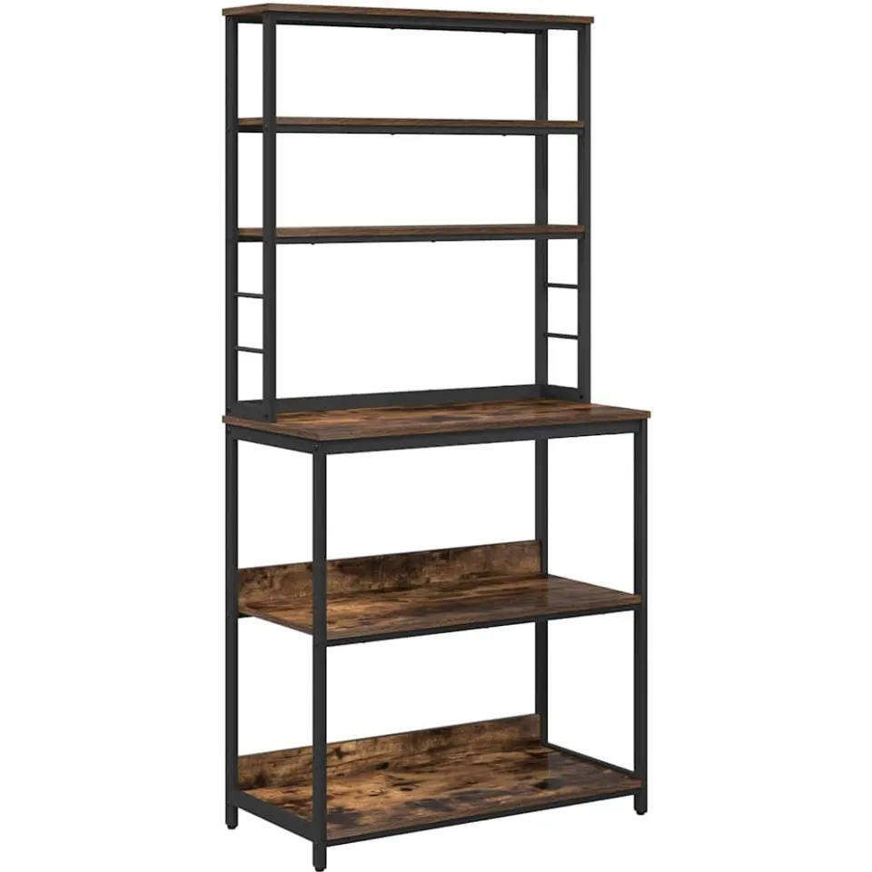 vidaXL Keukenplank 5-laags 80 x 40 x 168 cm Bewerkt hout Gerookt eiken Bruin