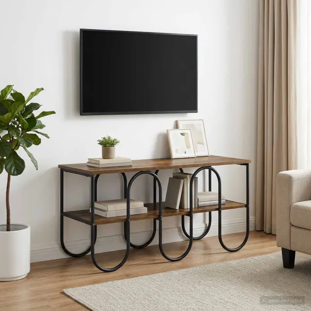 vidaXL TV-standaard 100 x 40 x 50 cm Gerookt eiken Bewerkt hout Bruin