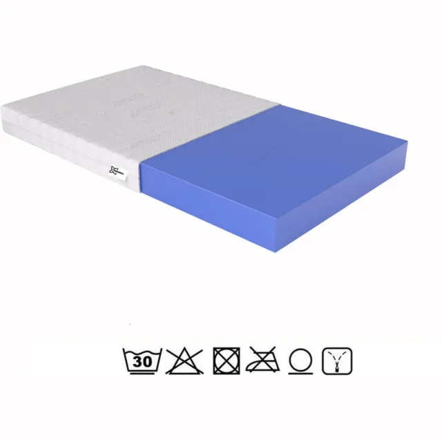 Trendimo Matras 70x190 - Aanpasbaar - 20cm dik - Koudschuim & Hybrid- Afneembare tijk wasbaar - 70x190 cm wit