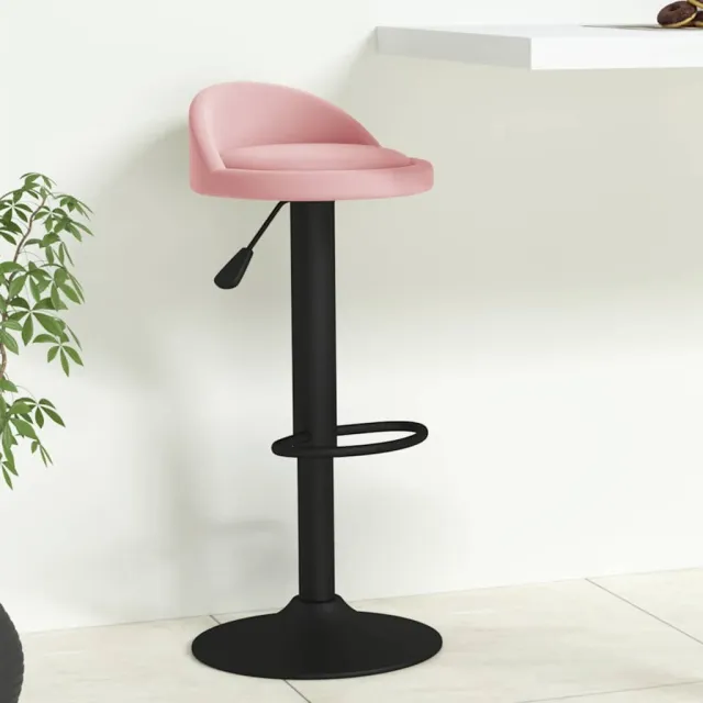 vidaXL Barkruk fluweel roze, foto 2