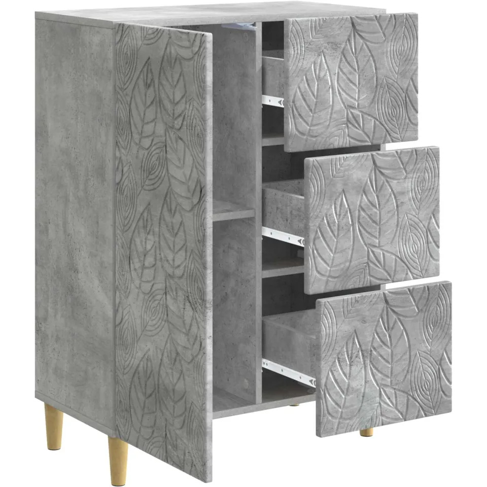 vidaXL Dressoir Betongrijs 66 x 34,5 x 90 cm Bewerkt hout grijs, foto 4