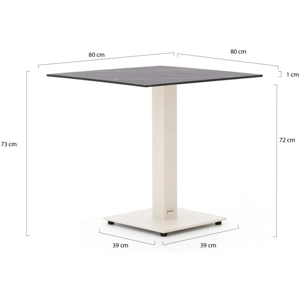 Forza Furniture Forza Orta tuintafel 80x80x73cm taupe, foto 3