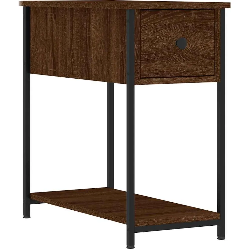 vidaXL Nachtkastjes 2 st 30x60x60 cm bewerkt hout bruin eikenkleur