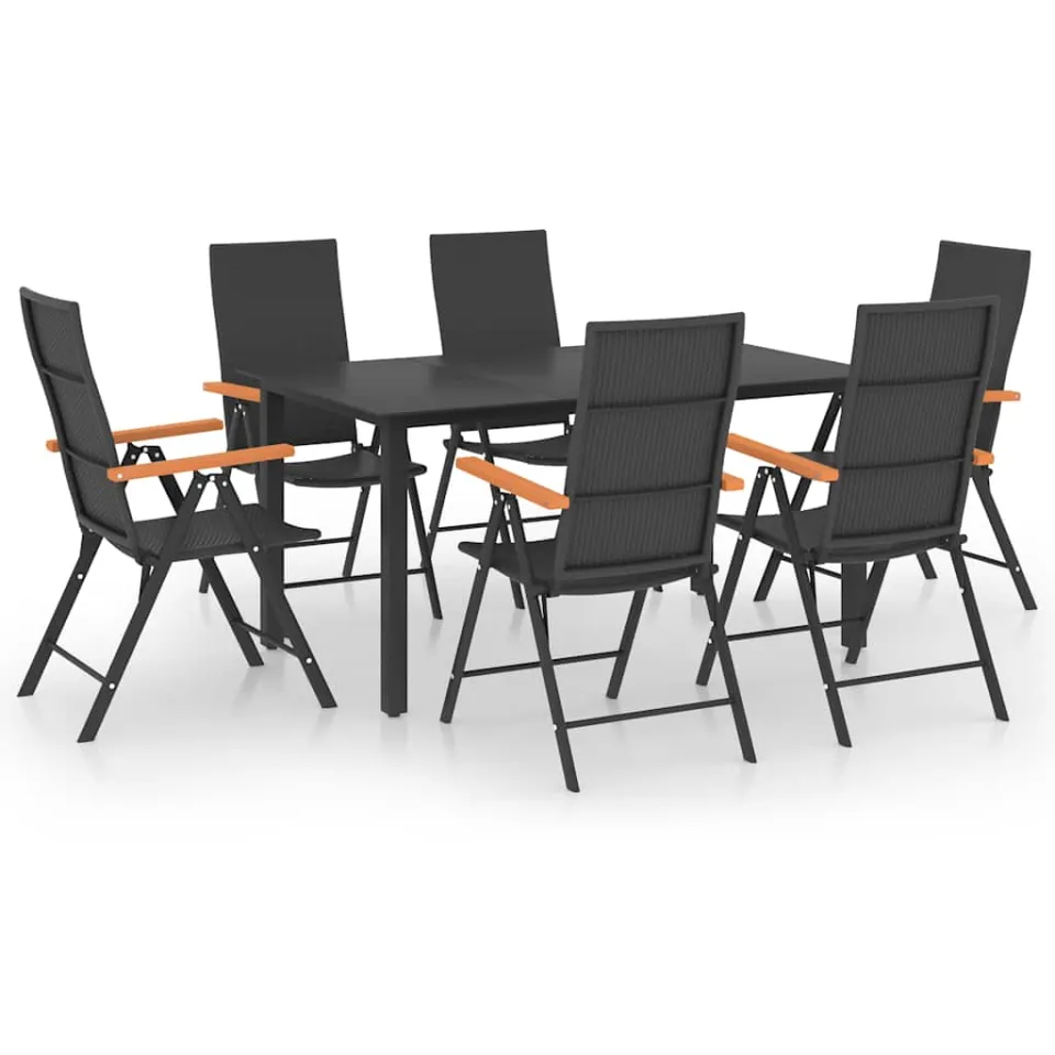 vidaXL 7-delige Tuinset zwart en bruin, foto 3