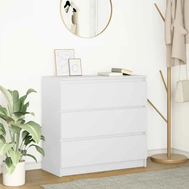 vidaXL Dressoir 80x35x76 cm spaanplaat wit, foto 2