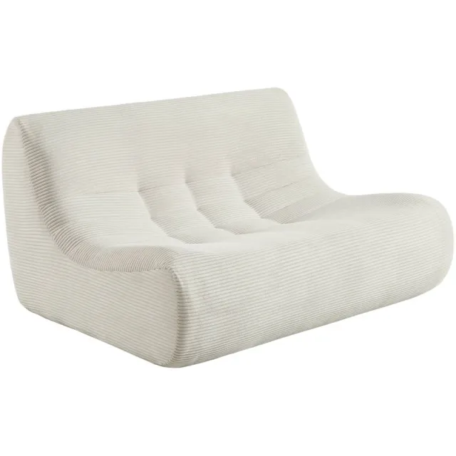 sweeek Ribfluwelen loungestoel met 2 zitplaatsen - sokol Crème