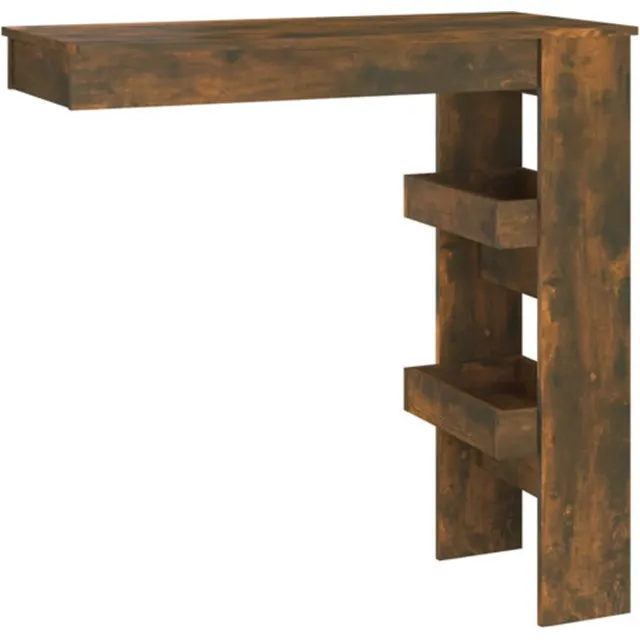 vidaXL Bartafel - wandgemonteerd - 102x45x103,5 - cm - bewerkt - hout - eikenkleur Gerookt eiken