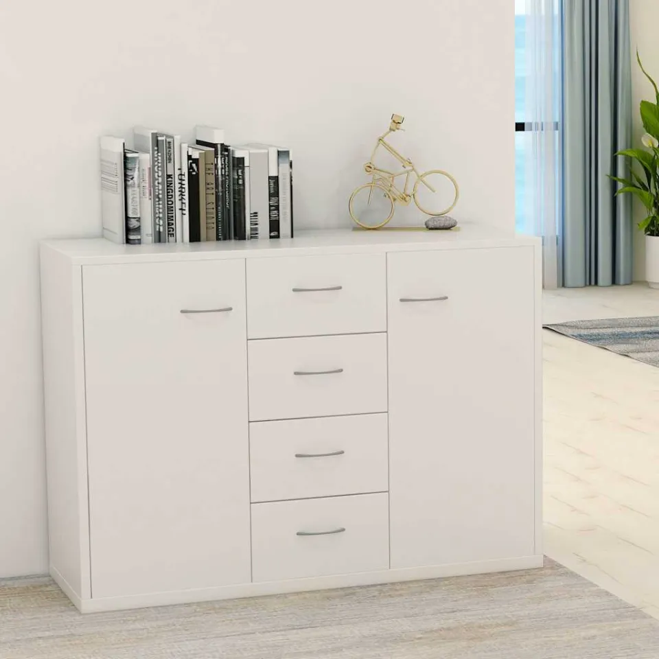 vidaXL Dressoir 88x30x65 cm bewerkt hout wit, foto 3
