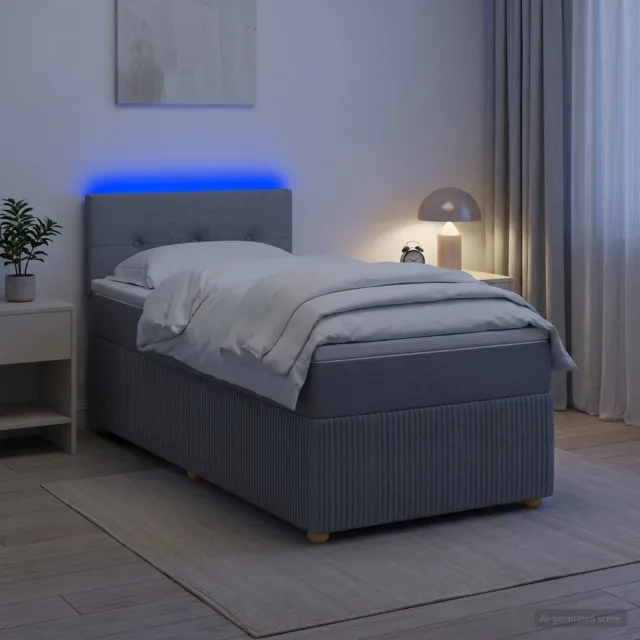 vidaXL Boxspringbed met matras Lichtgrijs 90 x 190 cm Stof