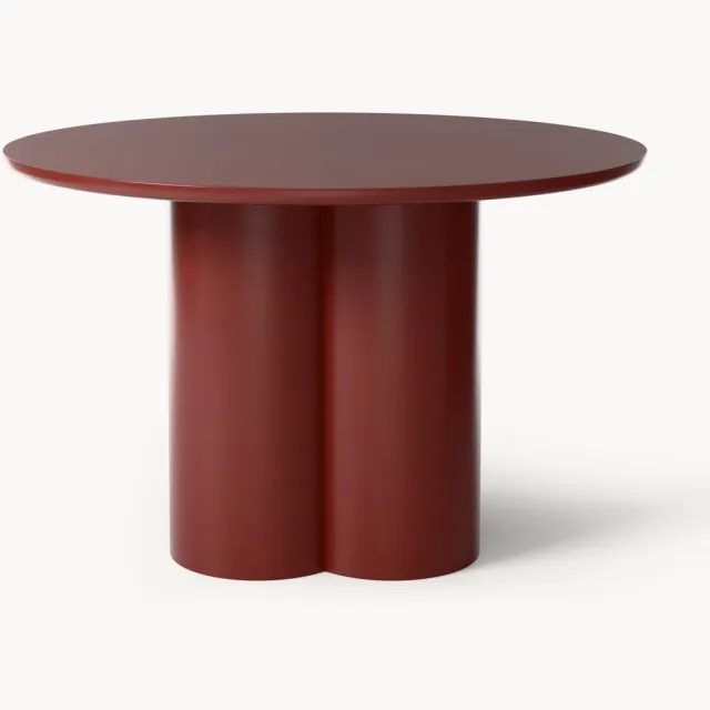 Westwing Collection Ronde eettafel Keva, Ø 120 cm Wijnrood