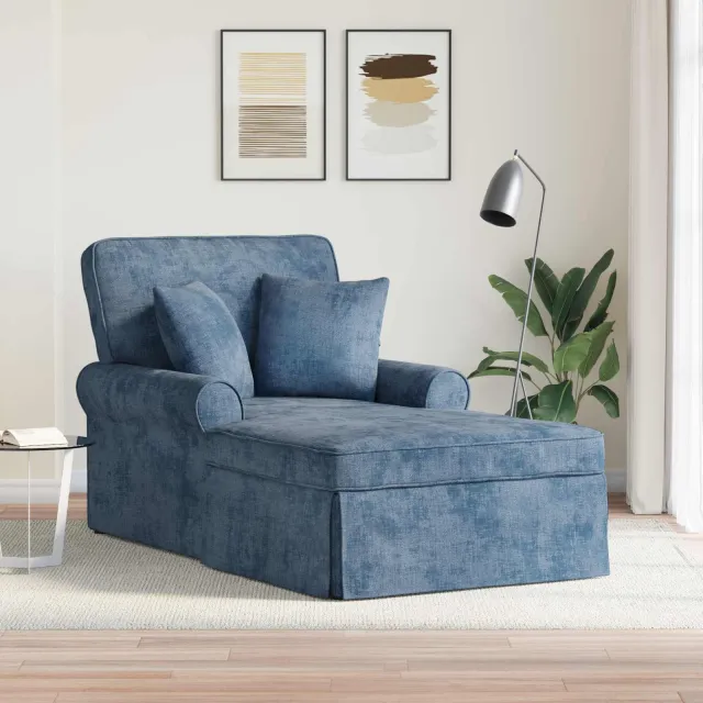 vidaXL Chaise Lounge met Rok 3 st Donkergroen Stof 91 x 157 x 91 cm groen, foto 2