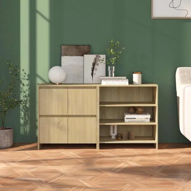 vidaXL 2 st Dressoirs bewerkt hout sonoma eikenkleurig, foto 2