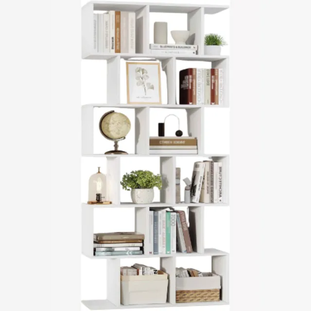 NextNovaDeals 6 laags boekenkast met 12 vakken, kantoorplank, displayplank - met opbergruimte voor boeken en accessoires wit
