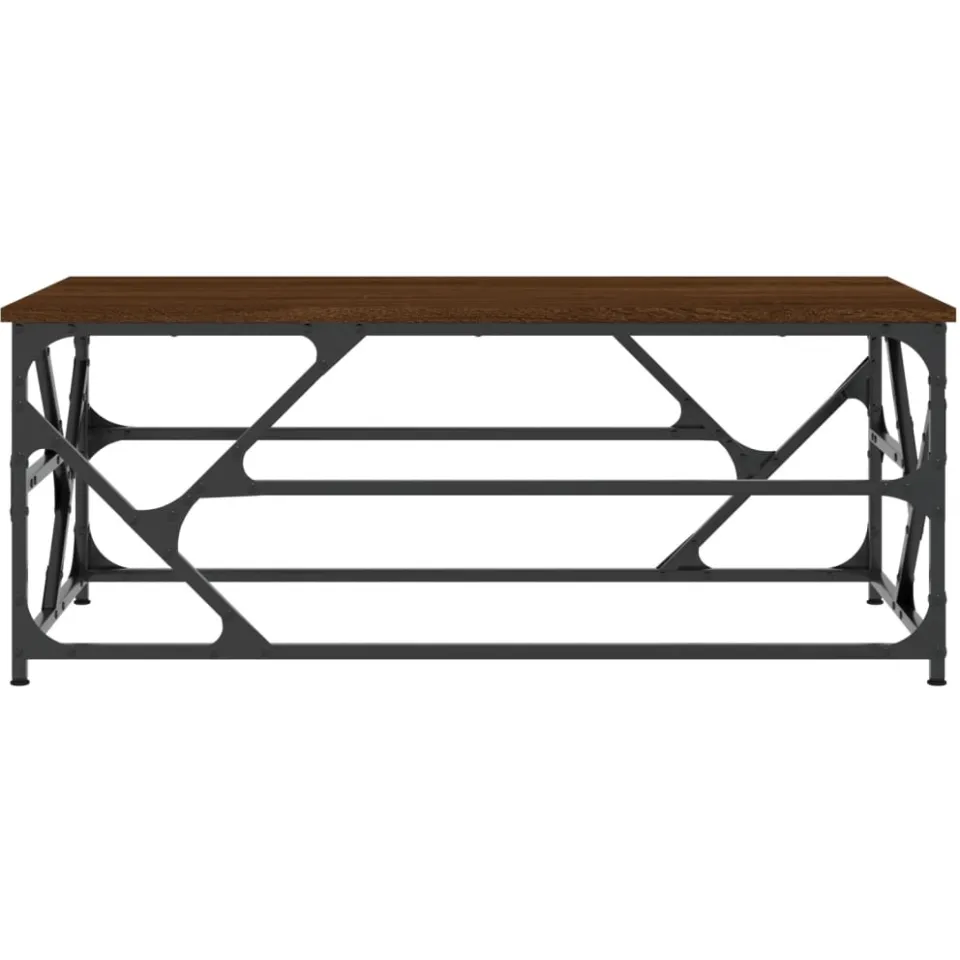 vidaXL Salontafel 100x50x40 cm bewerkt hout bruineiken