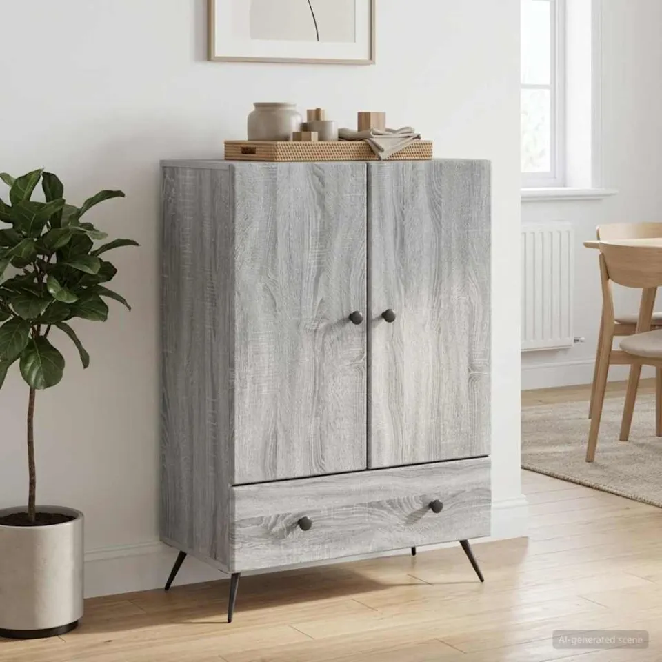vidaXL Dressoir Grijs sonoma 66 x 34,5 x 95 cm Bewerkt hout, foto 3