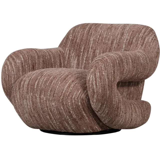 WOOOD Folke Fauteuil - Chenille - Oudroze Melange - 70x88x88 old pink melange