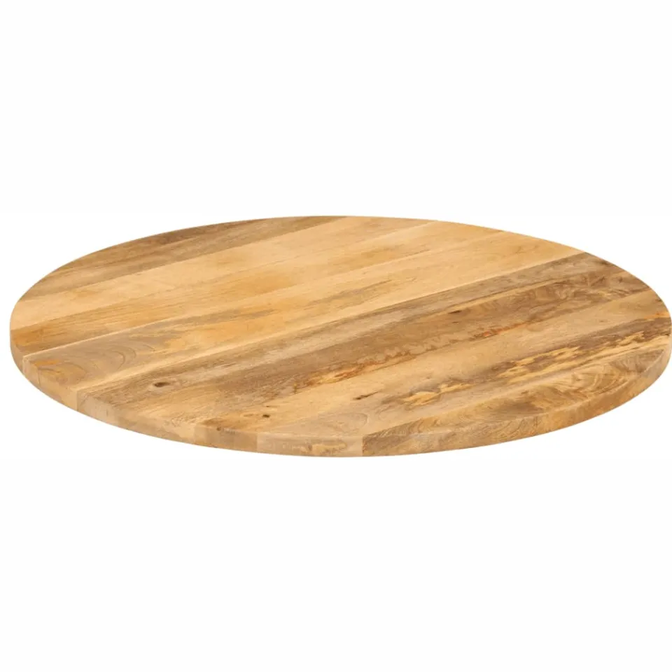 vidaXL Tafelblad rond Ø 80x2,5 cm massief ruw mangohout bruin, foto 2