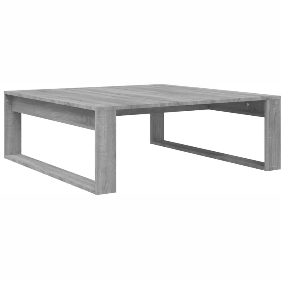 vidaXL Salontafel 100x100x35 cm bewerkt hout grijs sonoma eikenkleurig, foto 3