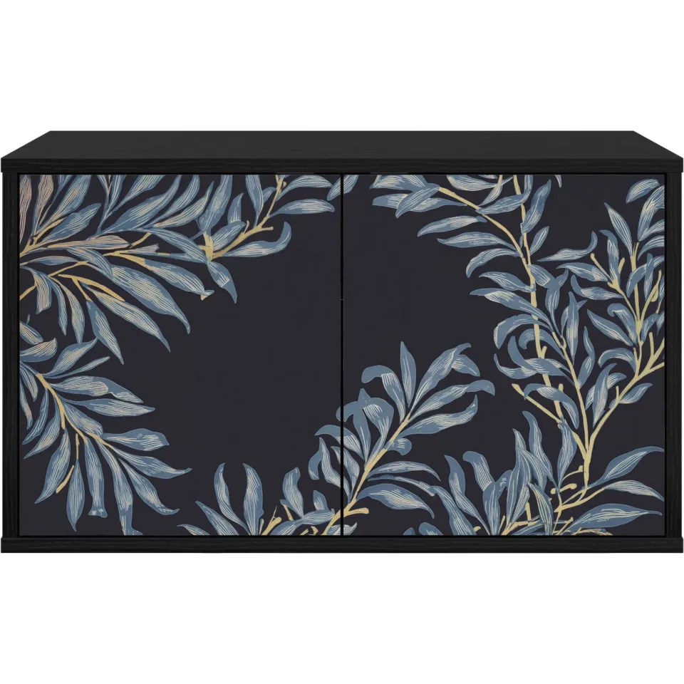 vidaXL Wandgemonteerd tv-meubel DOKKUM 69 x 33 x 40 cm Zwart eiken, foto 4