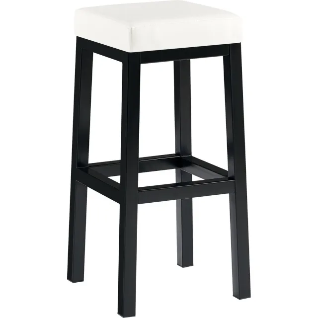 CLP Taylor Barkruk - zwart metalen frame - Zithoogte 83 cm - zwart/wit