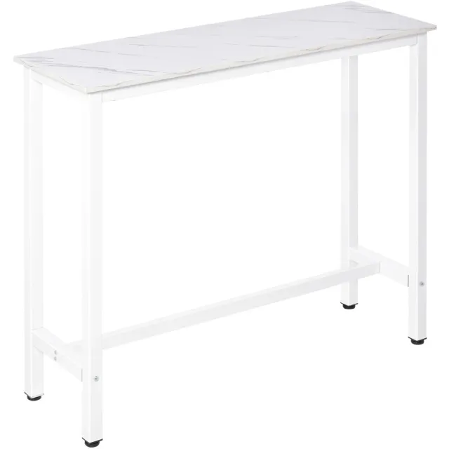 Archi Hoge Bartafel – Marmerlook Tafel – Bijzettafel – Buffettafel – Tafel - Moderne Tafel – Marmer/Wit – 120 x 40 x 100 cm