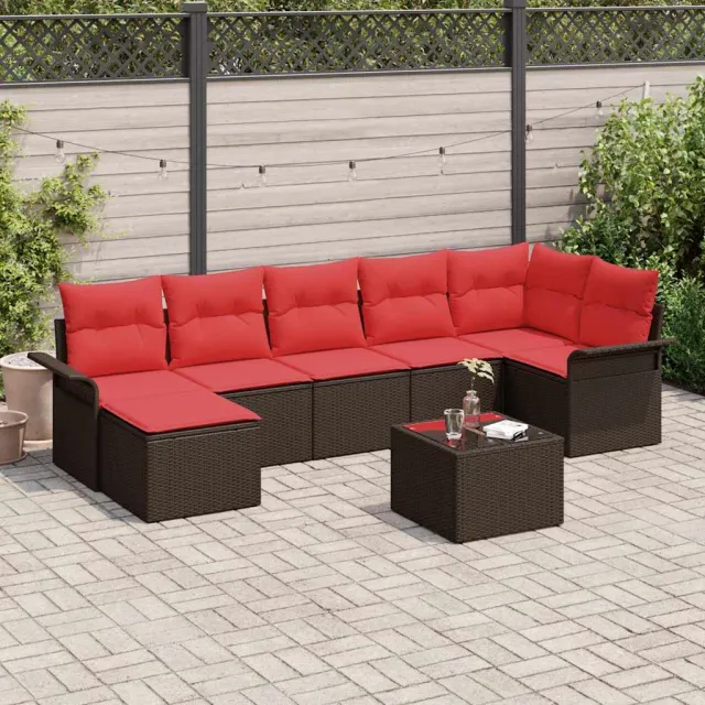 vidaXL Tuin Sofa Set 8 st Bruin poly rattan, foto 2