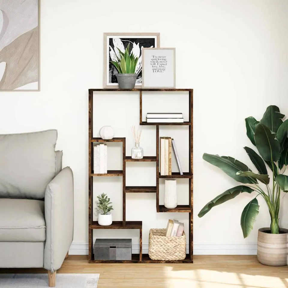 vidaXL Boekenkast 72x20x120,5 cm bewerkt hout gerookt eikenkleurig, foto 2
