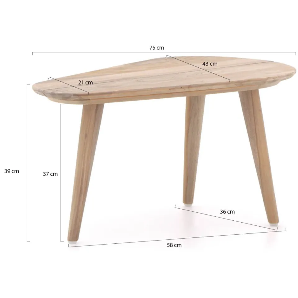 ROUGH Furniture ROUGH-K lounge tuintafel 43x75x39cm bruin, foto 2