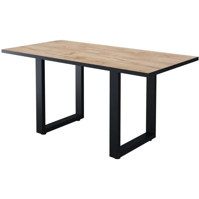 Vicco Livorno Eettafel – 160 x 80 cm Zwart/gouden eik Zwart/Goudkleurig Eiken