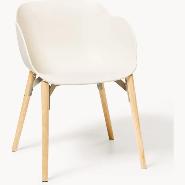 Westwing Collection Eetstoel Tula met armleuningen Beige