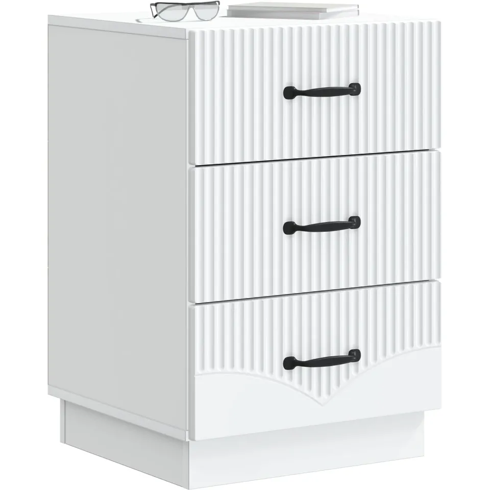 vidaXL Nachtkastje met lade Wit 43 x 41 x 63,5 cm Bewerkt hout