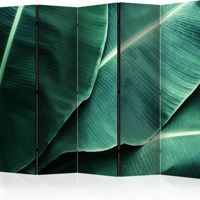 karo-art Vouwscherm / Kamerscherm - Bananenblad, gemonteerd geleverd, dubbelzijdig geprint 225x172cm Multikleur