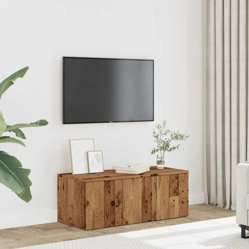 vidaXL Tv-meubel 80x34x30 cm bewerkt hout oud houtkleurig bruin, foto 2