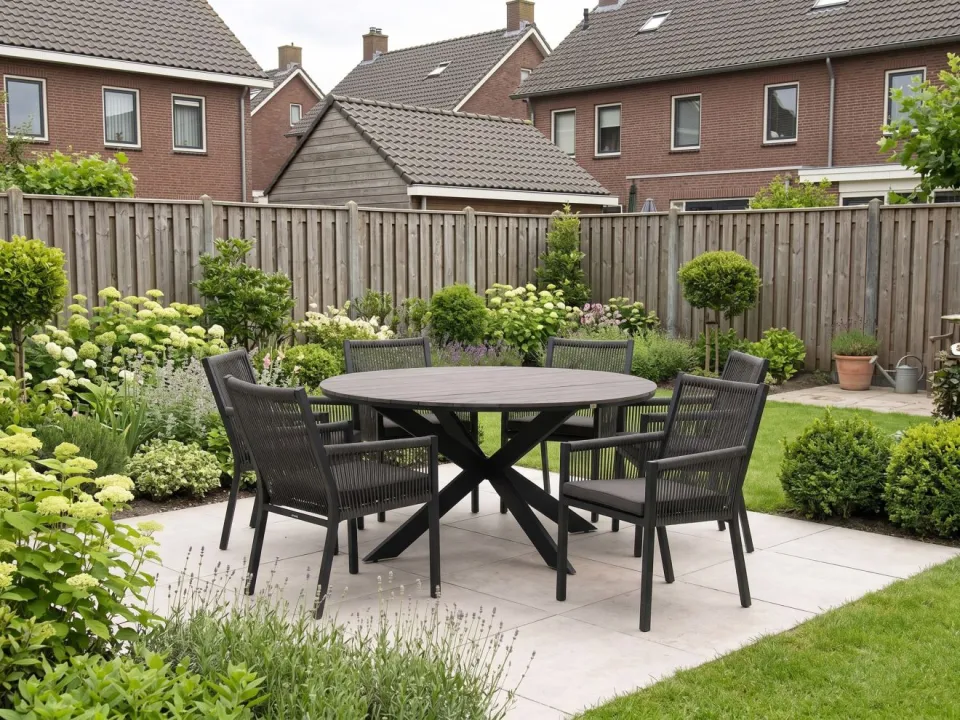 Manifesto Furniture Manifesto Rivola/Fidenza ø149cm dining tuinset 7-delig, foto 5