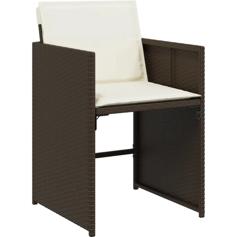 vidaXL 17-delige Tuinset met kussens poly rattan bruin, foto 2