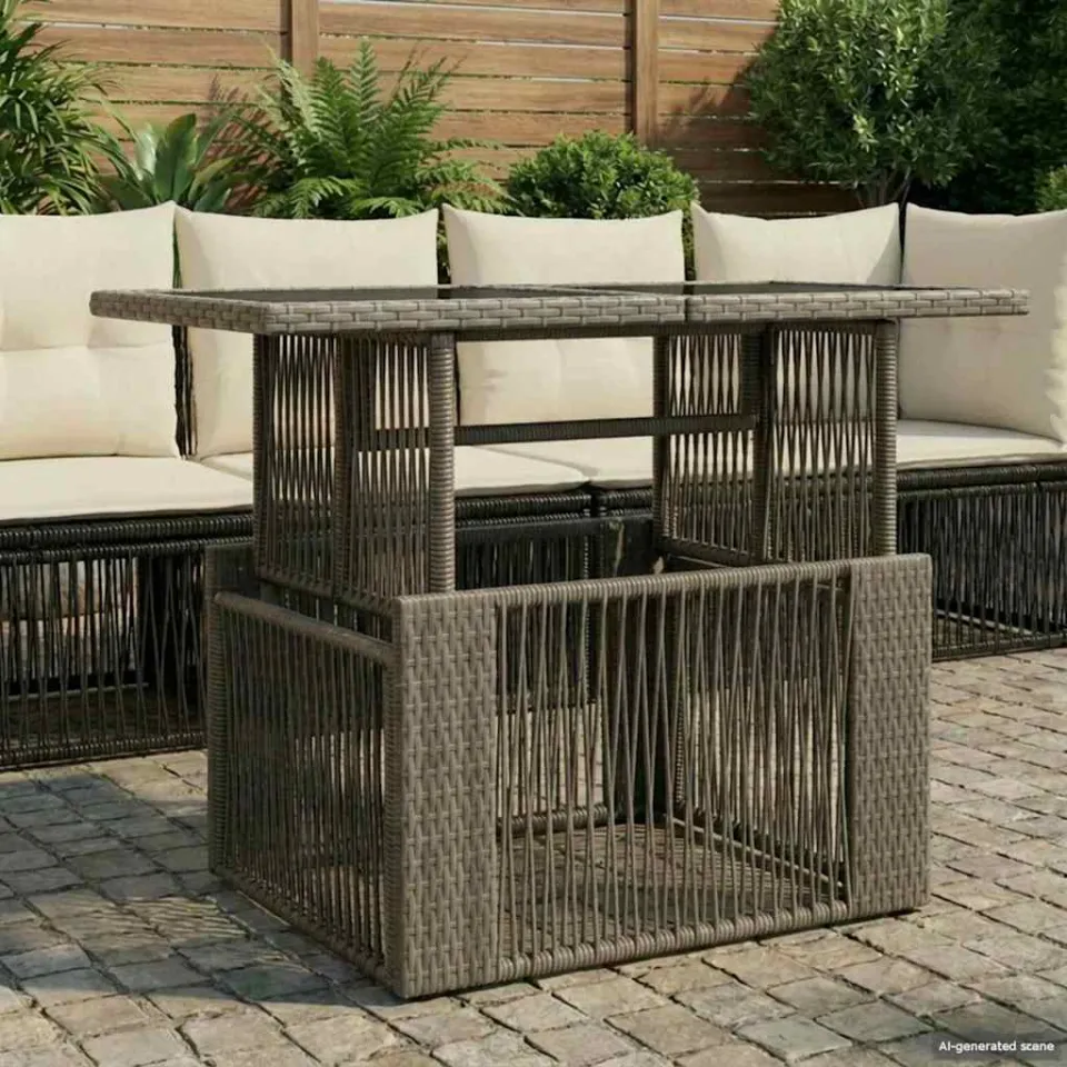 vidaXL Tuinstafel met opklapbare functie Grijs 100 x 55 x 37 cm, foto 3