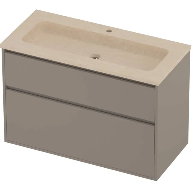 Proline Rollo Badmeubelset Hardsteen Elegant 1 Gat 100x46x67 cm Sand Stone Clay Beige