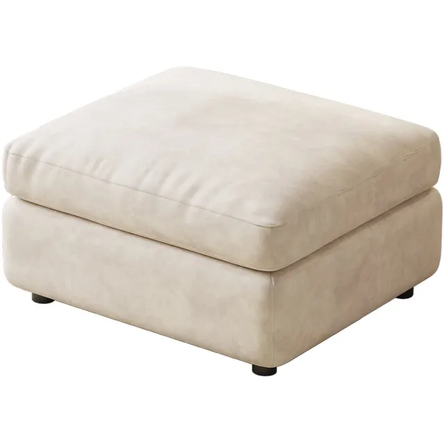 GUYII Opberg Poef - Hocker met Zitkussen - 76 cm – Zacht Traagschuim Beige