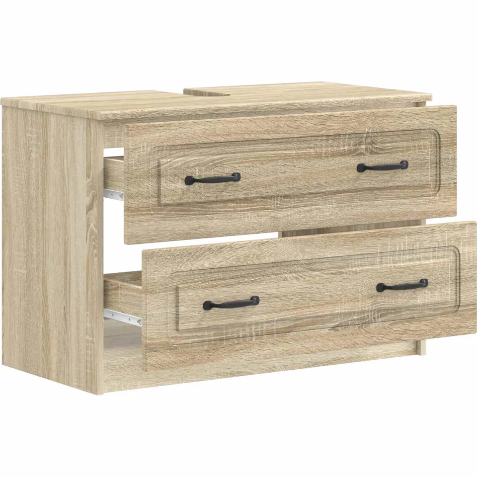 vidaXL Badkamer wastafelkast UTRECHT Sonoma Eiken 82 x 41 x 56 cm Bruin