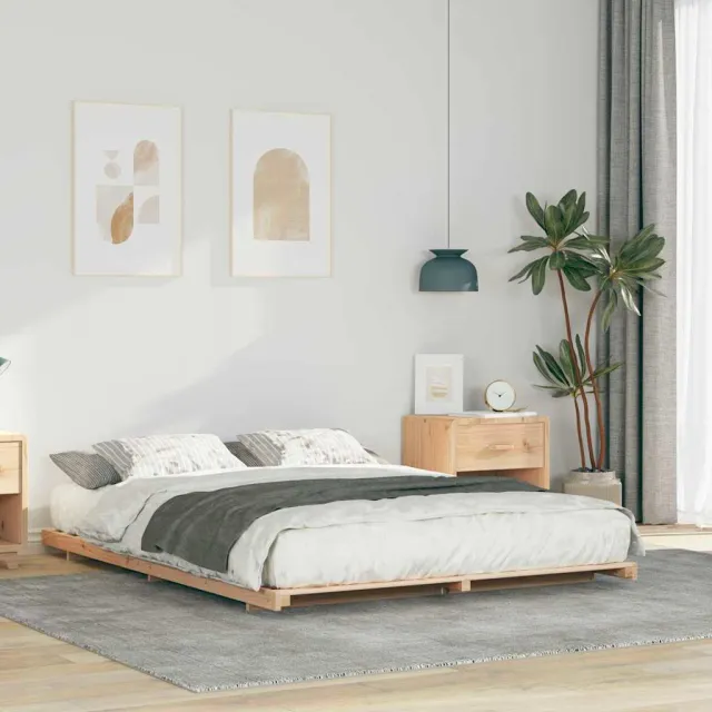 vidaXL Bedframe Bruin 140 x 220 cm Massief grenenhout