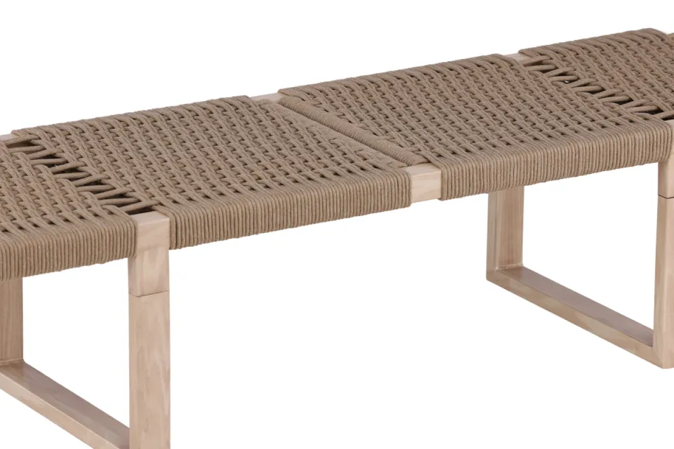 Nest living Jukka metalen bankje naturel - 140 x 36 cm Bruin
